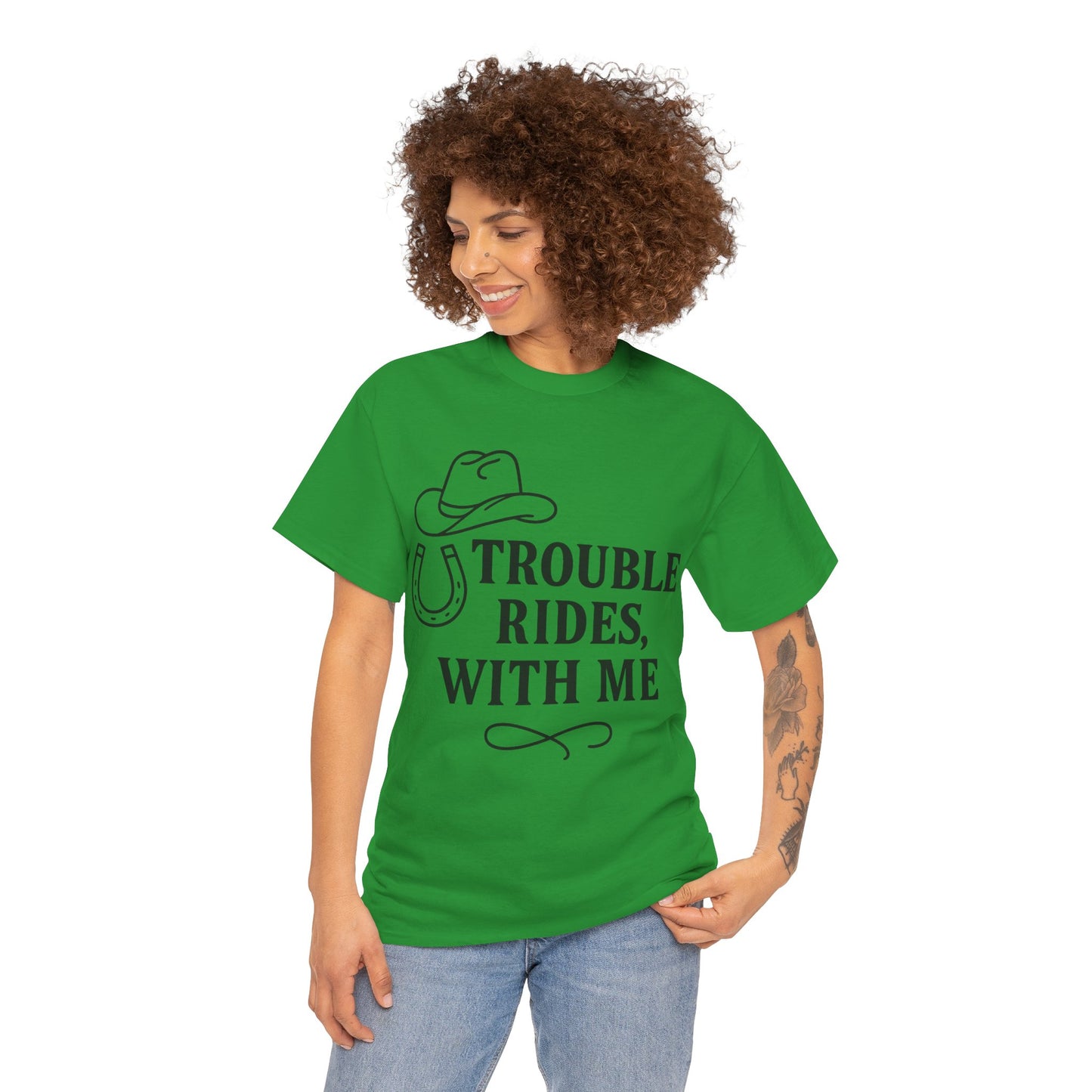 Trouble Rides With Me Tee