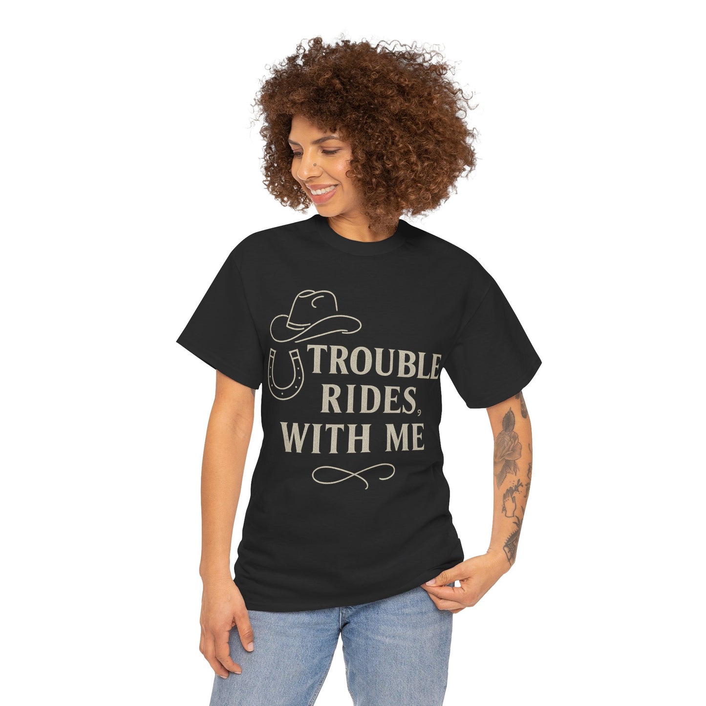 Trouble Rides With Me Tee